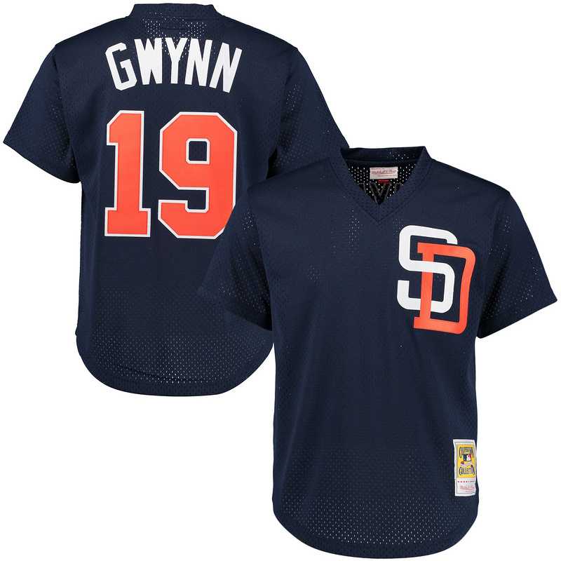 San Diego Padres #19 Tony Gwynn Mitchell And Ness Navy Blue Throwback Stitched MLB Jersey JiaSu,We sell and wholesale San Diego Padres #19 Tony Gwynn Mitchell And Ness Navy Blue Throwback Stitched MLB Jersey JiaSu on line form chian!
